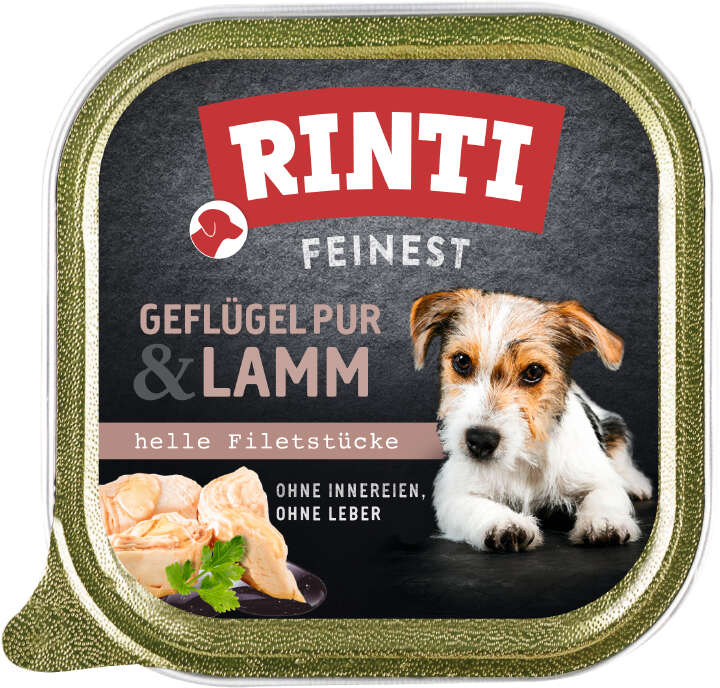 RINTI Hunde-Nassfutter Feinest Geflügel pur Lamm